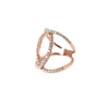Estate Jewelry - Interlocking Diamond Circles Rose Gold Ring | Manfredi Jewels
