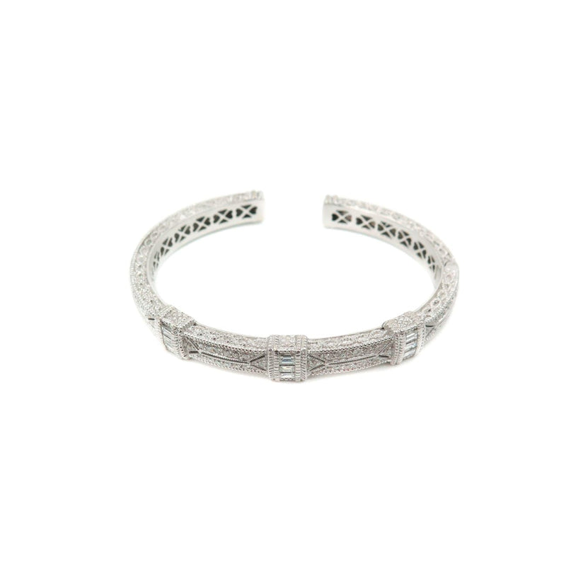 Estate Jewelry Estate Jewelry - Judith Ripka Pia Diamond Pave White Gold Cuff Bracelet | Manfredi Jewels