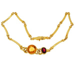 Estate Jewelry - Manfredi Citrine & Garnet Yellow Gold Necklace | Jewels