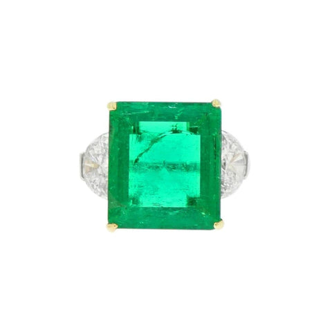 Manfredi Jewels Certified 7.43 ct. Colombian Emerald and Diamond Cocktail Ring