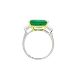 Estate Jewelry - Manfredi Jewels Certified 7.43 ct. Colombian Emerald and Diamond Cocktail Ring