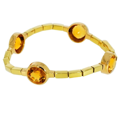 Manfredi Round Citrine Yellow Gold Bracelet
