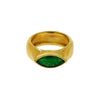 Estate Jewelry - Marquise shaped Emerald Yellow Gold Ring | Manfredi Jewels