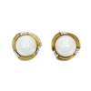 Estate Jewelry - Mobe Pearl & Diamond 14K Yellow Gold Earrings | Manfredi Jewels