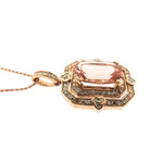 Estate Jewelry Estate Jewelry - Morganite & Diamond Rose Gold Necklace | Manfredi Jewels