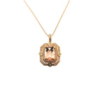 Estate Jewelry Estate Jewelry - Morganite & Diamond Rose Gold Necklace | Manfredi Jewels