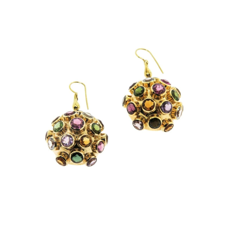 Estate Jewelry - Multicolor Gemstones Drop Earrings | Manfredi Jewels