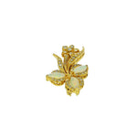 Estate Jewelry - Opal and Diamond 14k Gold Brooch | Manfredi Jewels