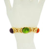 Estate Jewelry - Oval Cabochon Multi - Gems Yellow Gold Bracelet | Manfredi Jewels