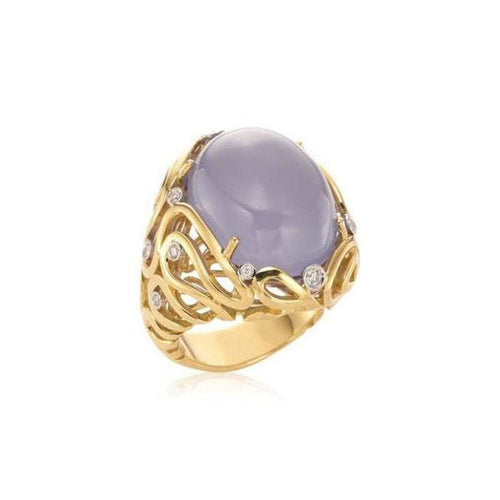 Estate Jewelry - Oval Sapphire & Diamond Ring | Manfredi Jewels