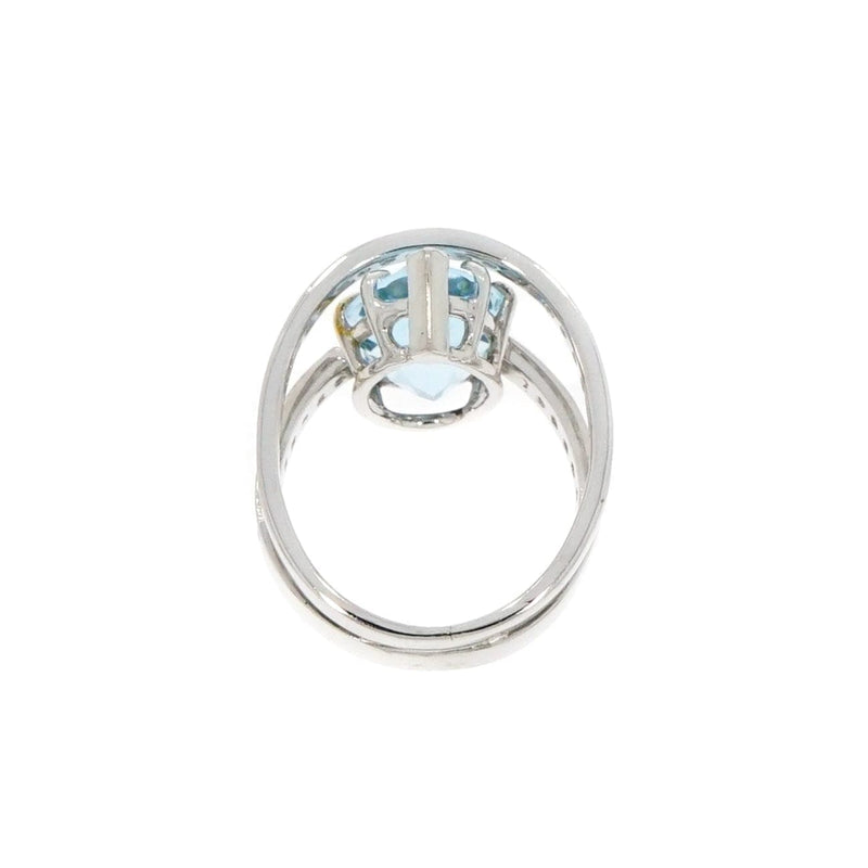 Estate Jewelry Estate Jewelry - Pear Shaped Blue Topaz & Diamond Cocktail Ring | Manfredi Jewels