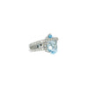 Estate Jewelry Estate Jewelry - Pear Shaped Blue Topaz & Diamond Cocktail Ring | Manfredi Jewels