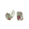 Estate Jewelry Estate Jewelry - Pink Sapphire Diamond Gold Huggie Earrings | Manfredi Jewels