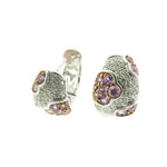 Estate Jewelry Estate Jewelry - Pink Sapphire Diamond Gold Huggie Earrings | Manfredi Jewels