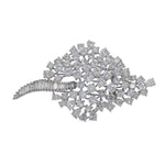 Estate Jewelry - Platinum Diamond Leaf Design Brooch | Manfredi Jewels