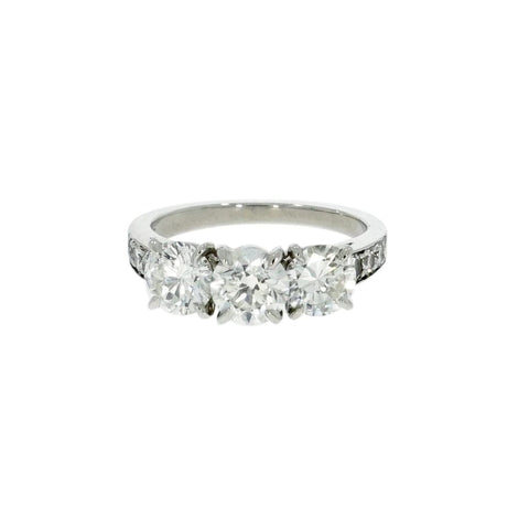 Platinum Three Stones Diamond Engagement Ring