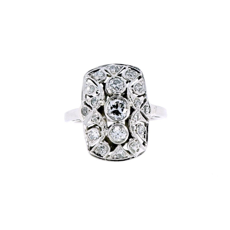 Estate Jewelry - Platinum Vintage Diamond Ring | Manfredi Jewels
