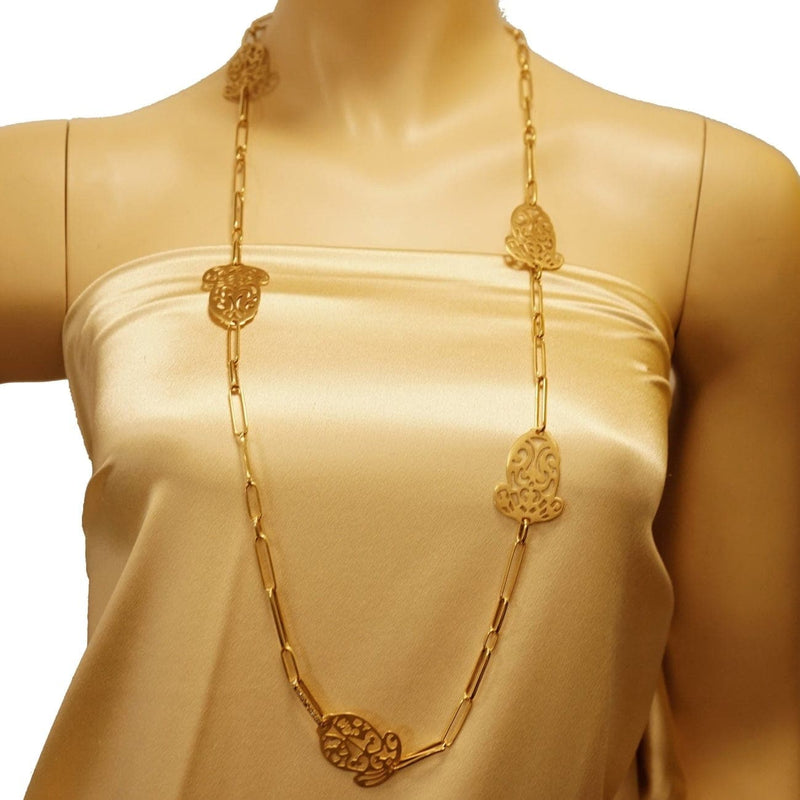 Estate Jewelry Pomellato Acorn Rose Gold Long Necklace Estate