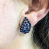 Estate Jewelry - Sapphires Climbers White Gold Earrings | Manfredi Jewels