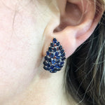 Estate Jewelry - Sapphires Climbers White Gold Earrings | Manfredi Jewels