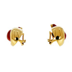 Estate Jewelry - Seaman Schepps Carnelian Yellow Gold Earrings | Manfredi Jewels