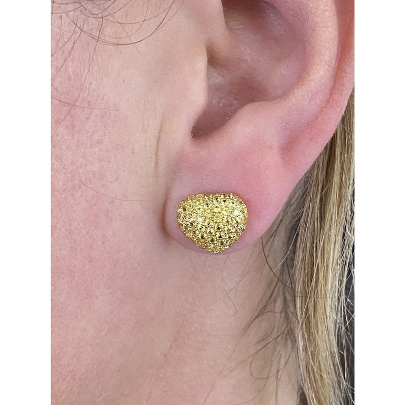 Estate Jewelry - Theo Fennell Yellow Sapphire Pave Heart Gold Earrings | Manfredi Jewels