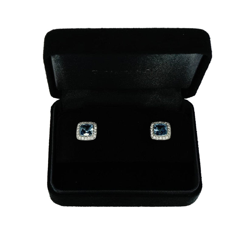 Estate Jewelry Tiffany Co. Aquamarine And Diamonds Legacy White Gold Earrings Estate Jewelry