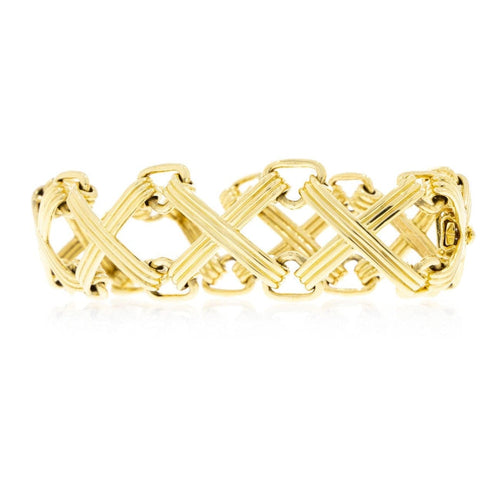 Estate Jewelry - Tiffany & Co. Jean Schlumberger ’X’ 18K Yellow Gold Bracelet | Manfredi Jewels