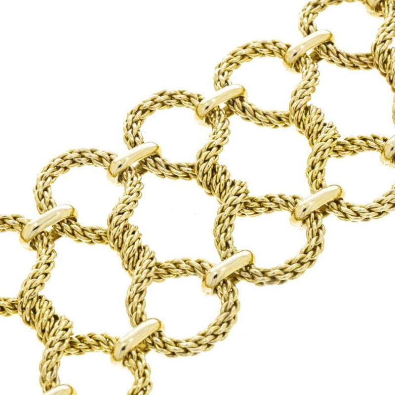 Estate Jewelry - Tiffany & Co. Schlumberger Wide Yellow Gold Bracelet | Manfredi Jewels