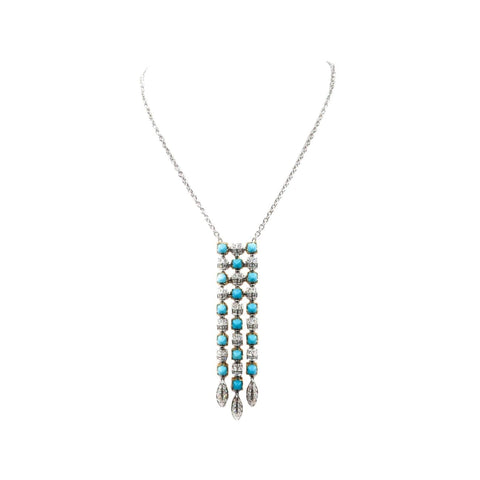 Turquoise & Diamond White Gold Necklace
