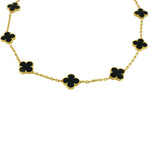 Estate Jewelry - Van Cleef & Arpels Alhambra Onyx Yellow Gold Necklace | Manfredi Jewels