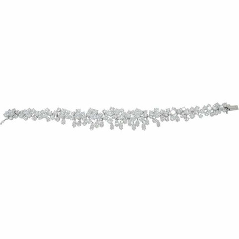 Vintage Diamond Flowers Platinum Bracelet