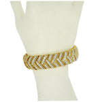 Estate Jewelry Estate Jewelry - Yellow Gold Diamond Herringbone Bracelet | Manfredi Jewels