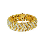 Estate Jewelry Estate Jewelry - Yellow Gold Diamond Herringbone Bracelet | Manfredi Jewels