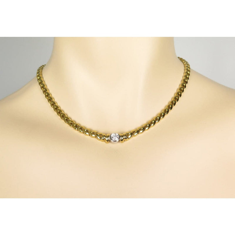 Estate Jewelry Estate Jewelry - Yellow Gold Diamond Necklace | Manfredi Jewels