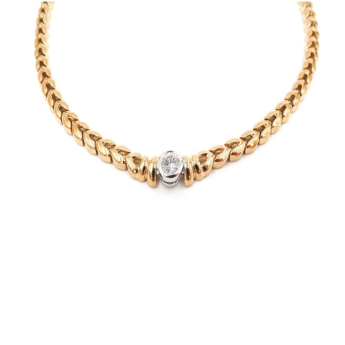 Estate Jewelry - Yellow Gold Diamond Necklace | Manfredi Jewels