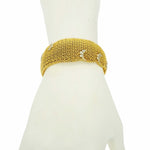 Estate Jewelry Estate Jewelry - Yellow Gold Mesh Bracelet with Diamond Swirls | Manfredi Jewels