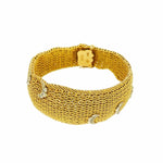 Estate Jewelry Estate Jewelry - Yellow Gold Mesh Bracelet with Diamond Swirls | Manfredi Jewels