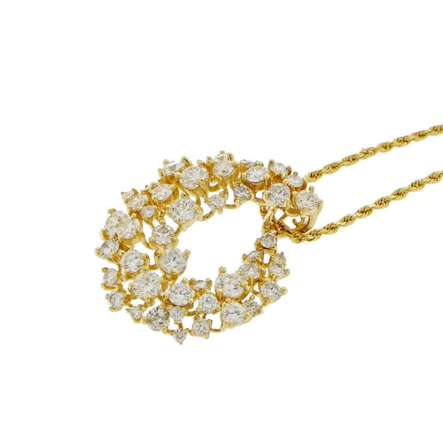 Estate Jewelry - Yellow Gold Swirl Diamond Pendant | Manfredi Jewels