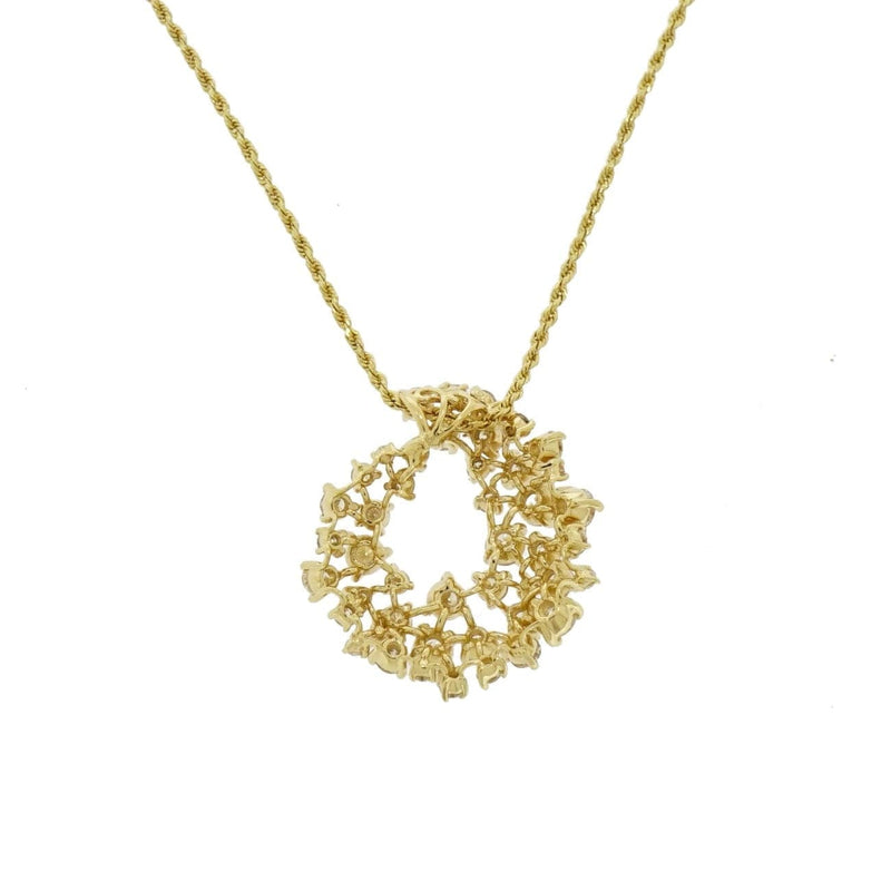 Estate Jewelry Estate Jewelry - Yellow Gold Swirl Diamond Pendant | Manfredi Jewels