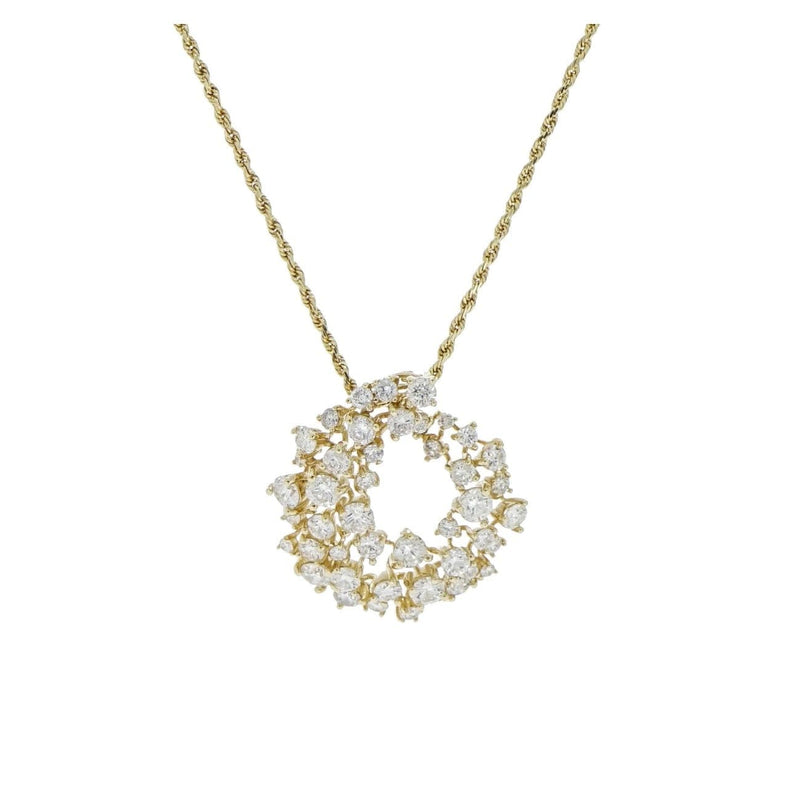 Estate Jewelry Estate Jewelry - Yellow Gold Swirl Diamond Pendant | Manfredi Jewels