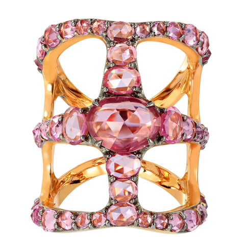 18k Pink Gold Sapphire Ring