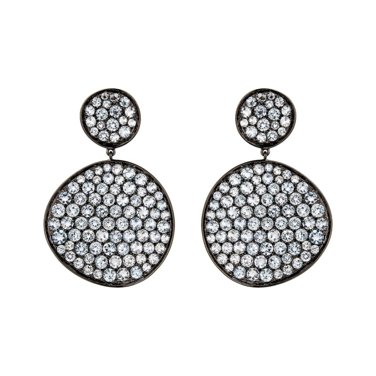 Etho Maria Jewelry - 18k White Gold Blue Topaz Drop Earrings | Manfredi Jewels