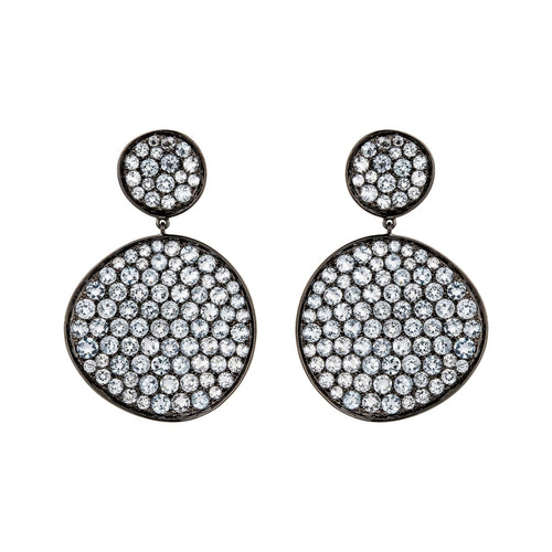Etho Maria Jewelry - 18k White Gold Blue Topaz Drop Earrings | Manfredi Jewels