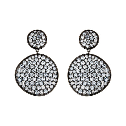 Etho Maria Jewelry - 18k White Gold Blue Topaz Drop Earrings | Manfredi Jewels