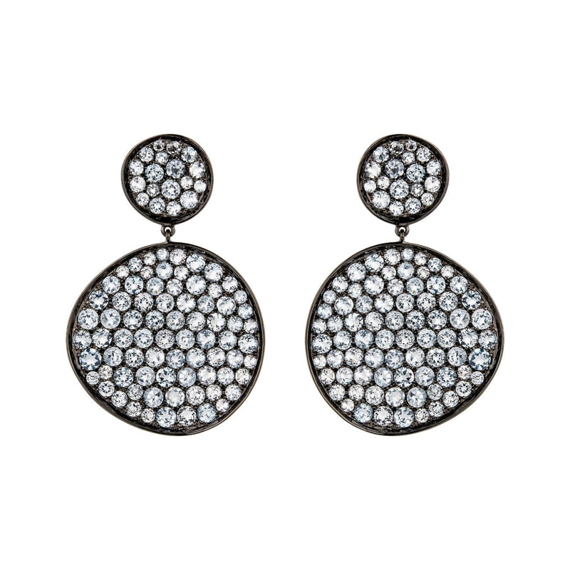 Etho Maria Jewelry - 18k White Gold Blue Topaz Drop Earrings | Manfredi Jewels