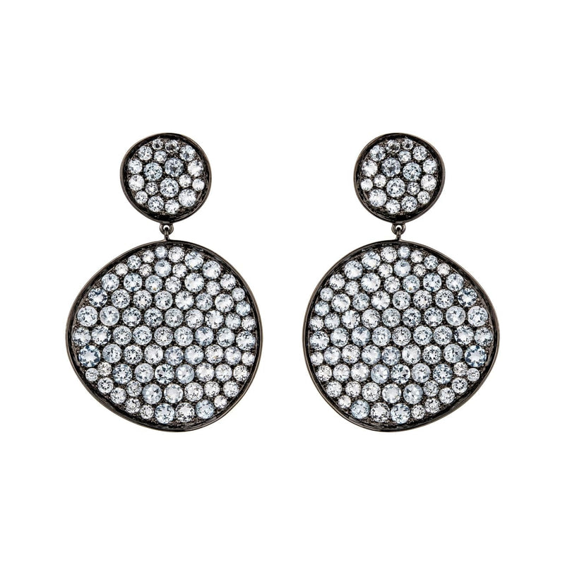 Etho Maria Jewelry - 18k White Gold Blue Topaz Drop Earrings | Manfredi Jewels