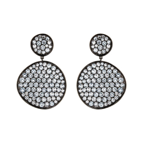 18k White Gold Blue Topaz Drop Earrings