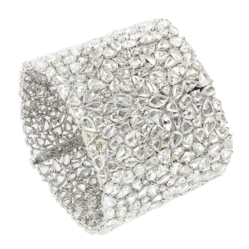 Etho Maria Jewelry - 18k White Gold Multi-Shape Diamond Bracelet | Manfredi Jewels