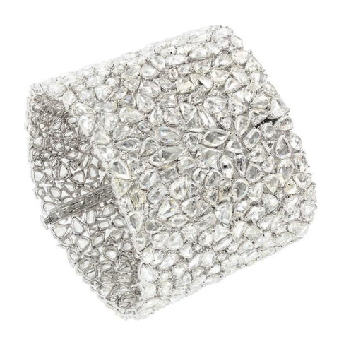 18k White Gold Multi-Shape Diamond Bracelet